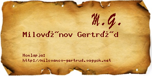 Milovánov Gertrúd névjegykártya
